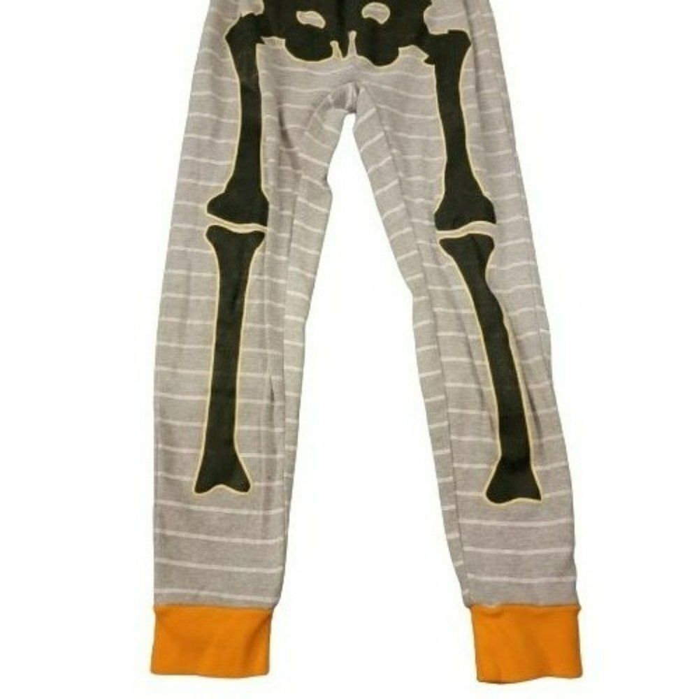 Snooze Button Boys Gray Orange Striped Snug Fitting Flame Resistant Pajama Size